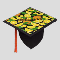 Orange Background Graduation Cap Topper