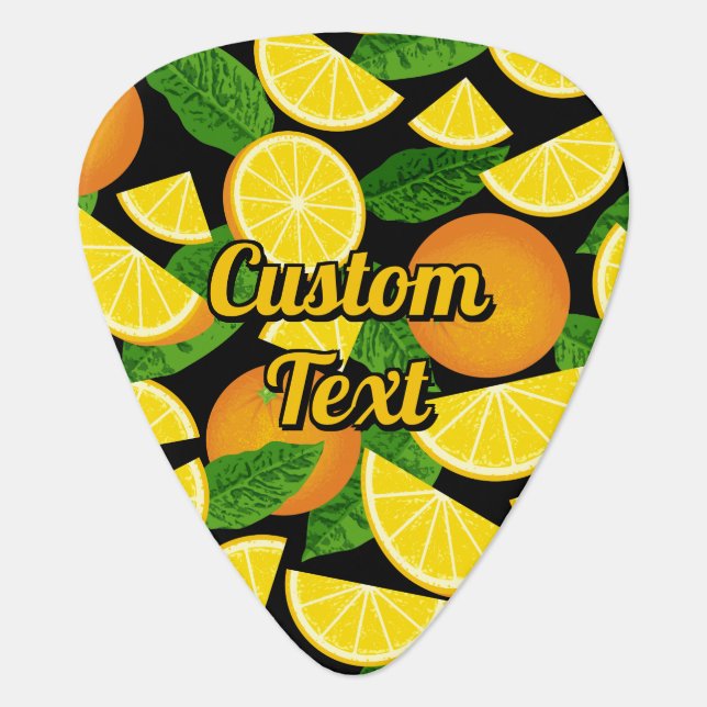 Orange Background Guitar Pick (Front)