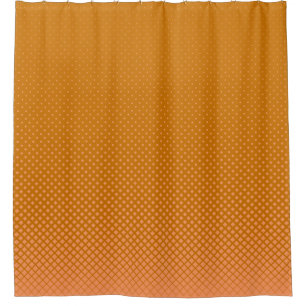 Orange background halftone square shower curtain