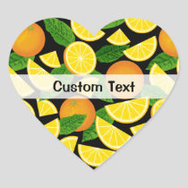 Orange Background Heart Sticker