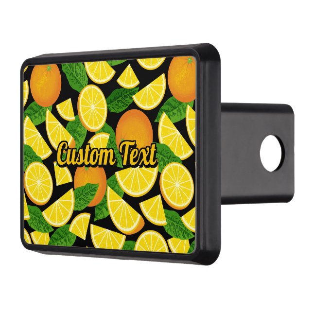 Orange Background Hitch Cover (Left)