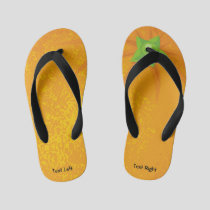 Orange Background Kid's Flip Flops