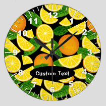 Orange Background Large Clock