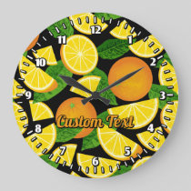 Orange Background Large Clock