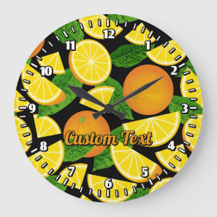 Orange Background Large Clock