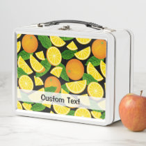 Orange Background Metal Lunch Box