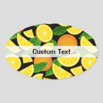 Orange Background Oval Sticker