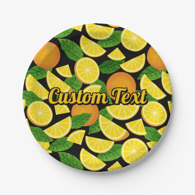 Orange Background Paper Plates (Front)
