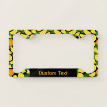 Orange Background Pattern License Plate Frame