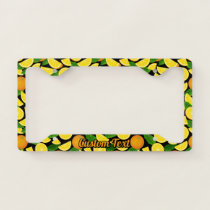 Orange Background Pattern License Plate Frame