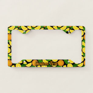 Orange Background Pattern License Plate Frame
