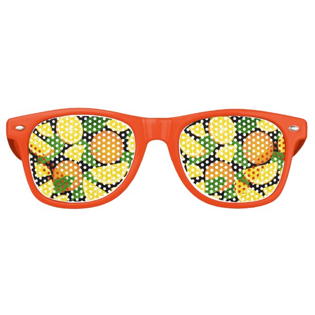 Orange Background Retro Sunglasses (Front)