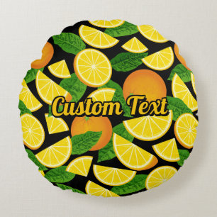 Orange Background Round Pillow