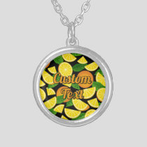 Orange Background Silver Plated Necklace