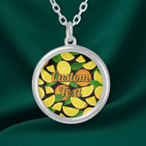Orange Background Silver Plated Necklace