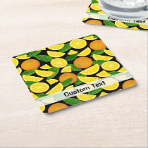 Orange Background Square Paper Coaster