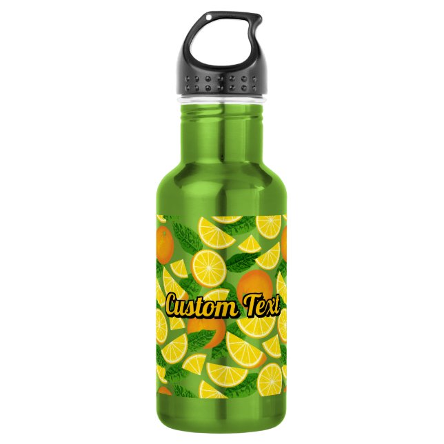 Orange Background Stainless Steel Water Bottle (Front)