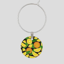 Orange Background Wine Charm