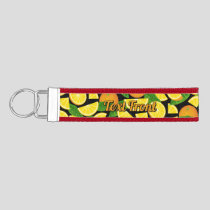 Orange Background Wrist Keychain