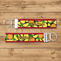 Orange Background Wrist Keychain