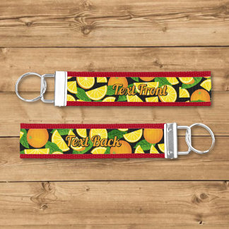 Orange Background Wrist Keychain