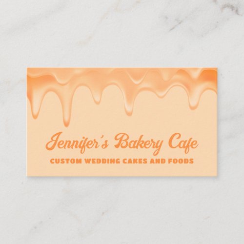 Orange Bakery Pastry Chef Abstract Creamy Business Card