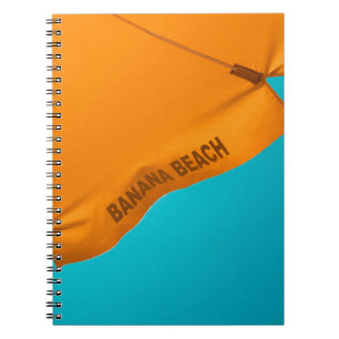 Orange banana beach-printed umbrella notebook
