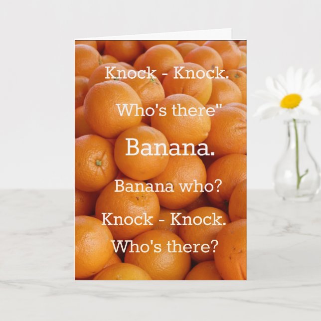 Orange Banana Knock-knock Joke Greeting Card Zazzle