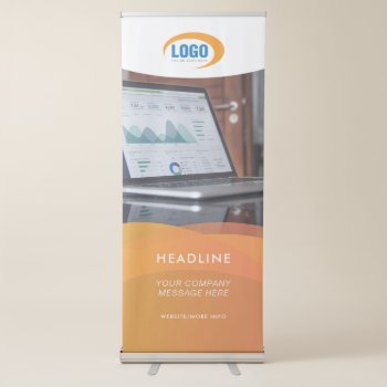 Orange Banner With Logo by businessessentials at Zazzle
