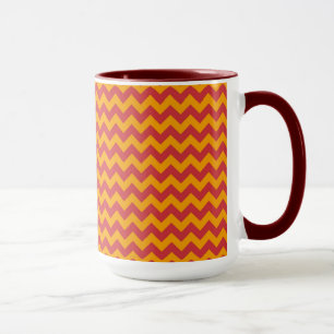 Orange Barn Chevron Zigzag Pattern Mug