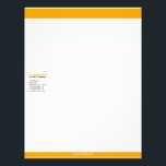 Orange Bars Letterhead<br><div class="desc">A classic orange bars letterhead, available in 5 paper types. The design features your company name (in orange) and company message (in black) at the top, followed by lines of optional addresses and contact information (in gray), all nestled between two orange bars of different heights at the top and bottom...</div>