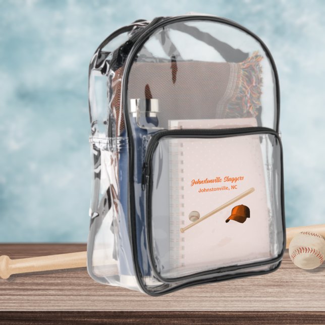 Orange Baseball Cap Clear Backpack (Creator Uploaded)