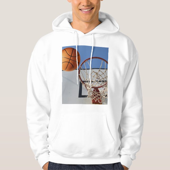 Orange Basketball About To Score Points, Hoodie (Front)