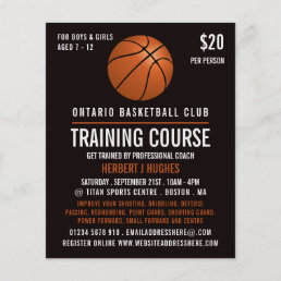 Orange Basketball, Basketball Training Course Flyer