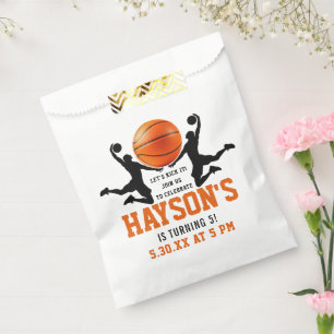 orange basketball Boy 5TH Birthday Party Favor Bag