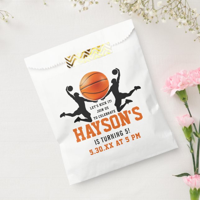 orange basketball Boy 5TH Birthday Party Favor Bag (Sealed)