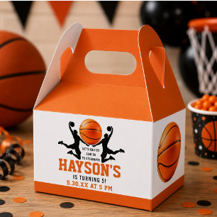 orange basketball Boy 5TH Birthday Party Favor Boxes