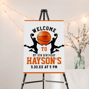 orange basketball Boy 5TH Birthday Party Foam Board