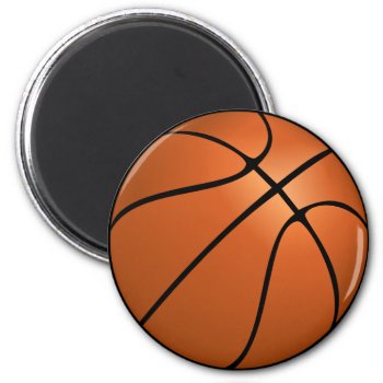 Orange Basketball Magnet by BostonRookie at Zazzle