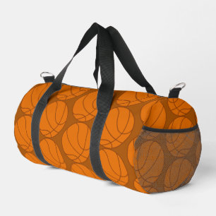 Orange Basketball Pattern Screwball Graphics Duffle Bag