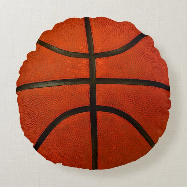 Orange Basketball Round Pillow (Front)