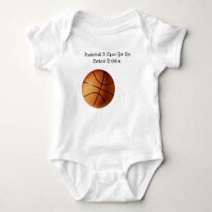 Orange Basketball Serious Dribbler Logo, Baby Bodysuit