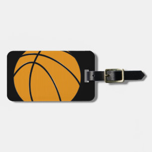 Orange Basketball With Black Background Luggage Tag