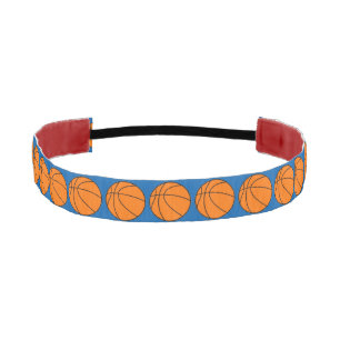 Orange Basketballs on Blue Athletic Headband