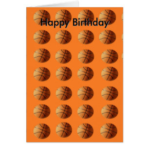 Orange Basketballs On Orange Background, Cards