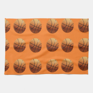 Orange Basketballs On Orange Background, Towel