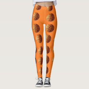Orange Basketballs On Orange, Leggings
