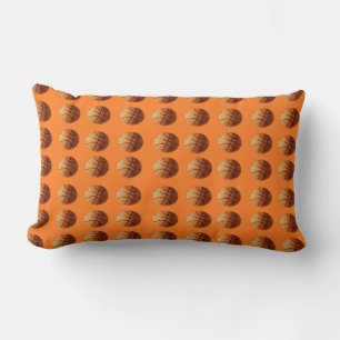 Orange Basketballs On Orange, Lumbar Pillow