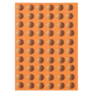 Orange Basketballs Pattern On Orange, Tablecloth