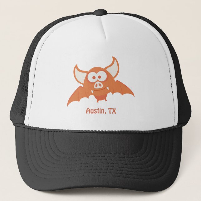 Orange Bat - Austin, TX Trucker Hat (Front)